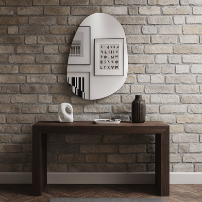 Modern Irregular Wall Mirror – Frameless Asymmetrical Mirror for Living Room or Bathroom