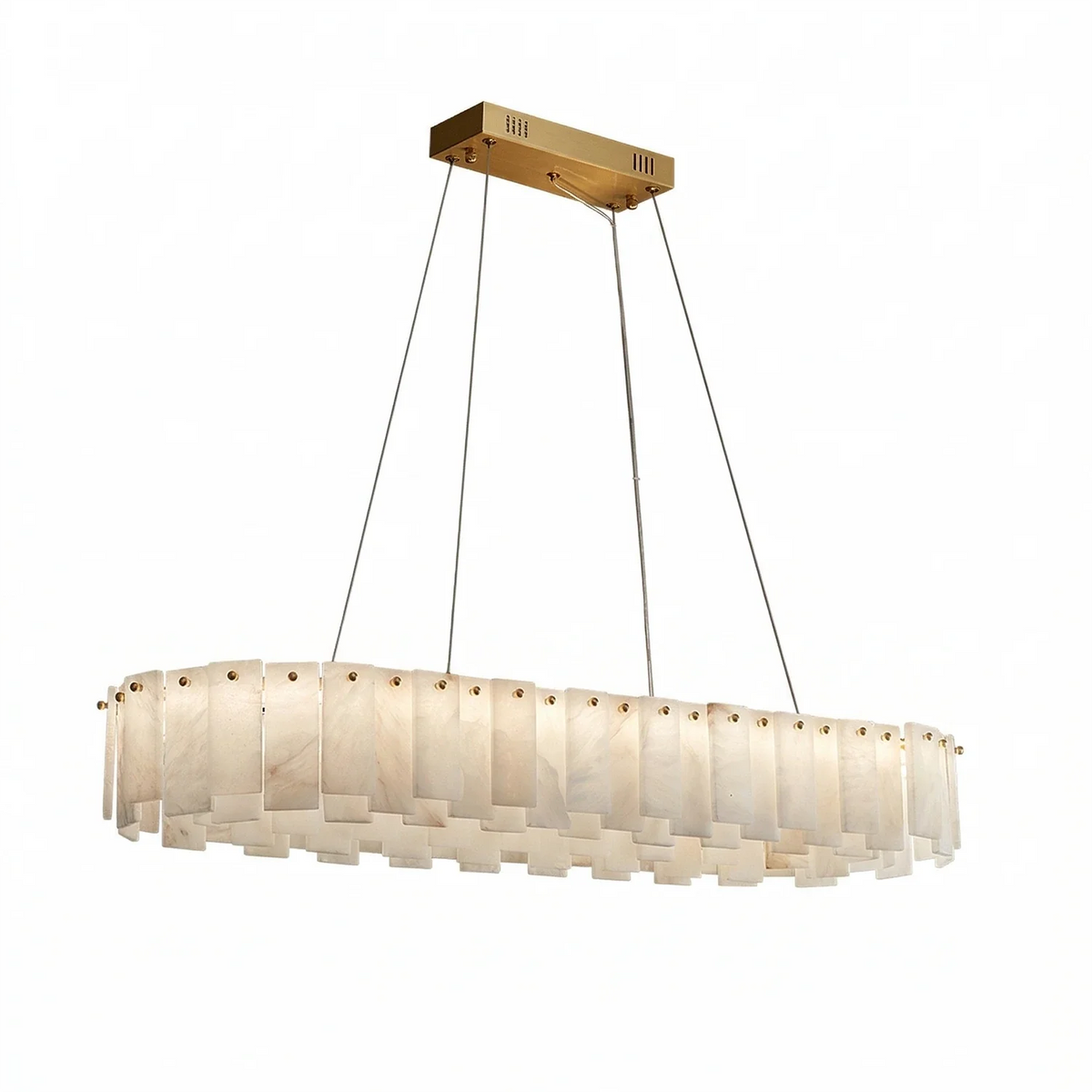 Modern Alabaster Celestial Round Chandelier