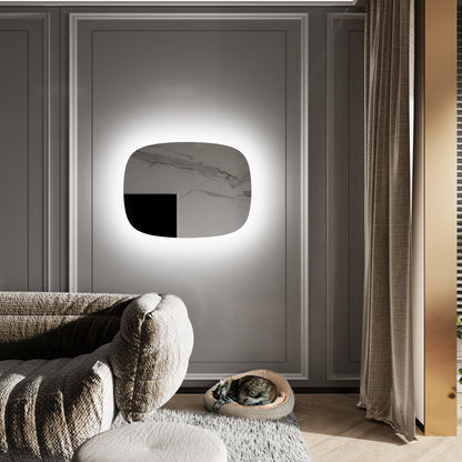 LED Bathroom Mirror Irregular Shape – Modern Asymmetrical Backlit Vanity Mirror | Warm & Cool Light (3000K–6500K)