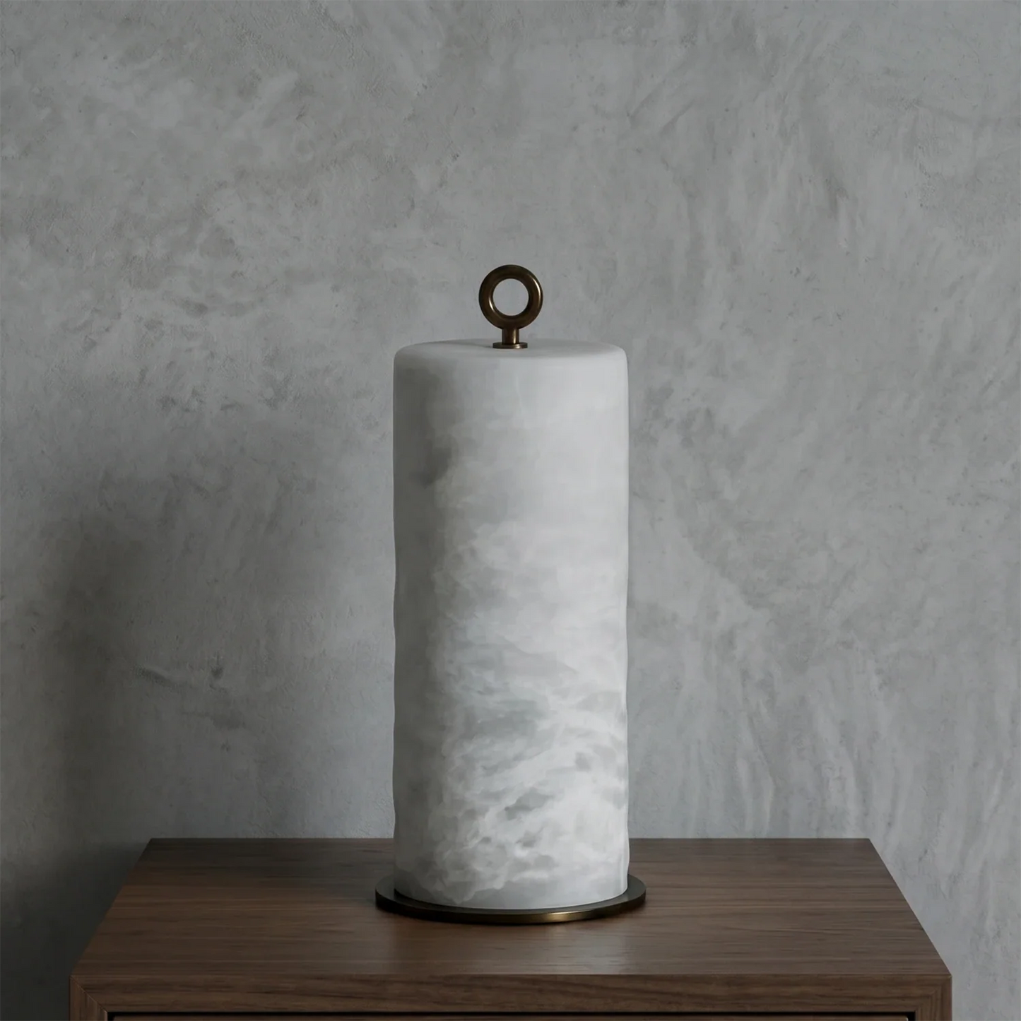 Natural Alabaster Cylinder Table Lamp