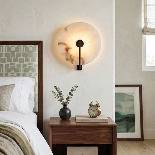 Natural Alabaster Disc LED Wall Sconce