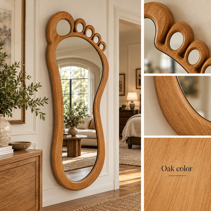 Footprint Wall Mirror, Solid Linden Wood Frame, Full Length Mirror