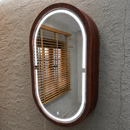 Beech LED Mirror Cabinet USA | Bathroom Medicine Cabinet & Makeup Vanity Storage | Wall Mount Mirror