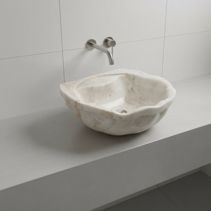 Marble Sink – Carrara Stone Vessel Sink Handmade Bathroom Basin | Oval Vanity Bowl (16"x20"x6")