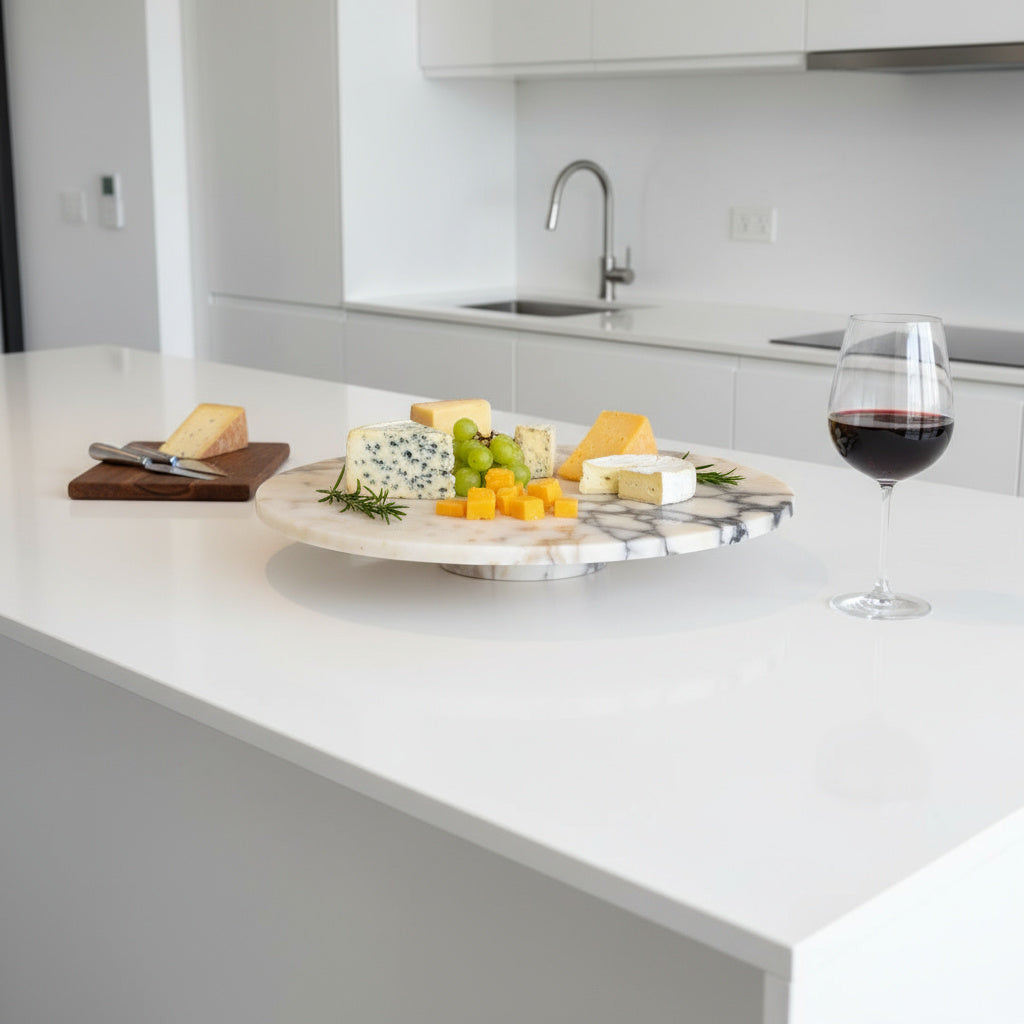 Marble Tray – Calacatta Viola Natural Stone Serving Tray (19x40x4 cm) Luxury Decorative Stand