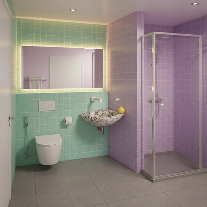 Marble Sink – Calacatta Viola Corner Wall-Mount Vanity Sink | Luxury Natural Stone Bathroom Basin 12"x12"x6"