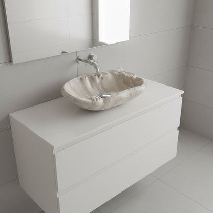 Marble Sink – Luxury Stone Sink Bathroom Basin (45x55x15 cm), Handcrafted Natural Marble Vanity Bowl
