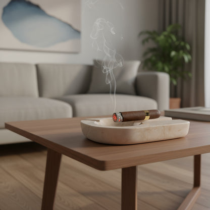 Marble Cigar Ashtray – Grey Natural Stone Luxury Handmade Ashtray