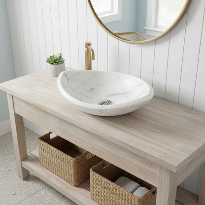 Natural Stone Bathroom Basin Oval Modern Vanity Bowl 21.6"x15.7"x5.1" (55x40x13 cm)