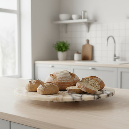 Marble Tray – Calacatta Viola Natural Stone Serving Tray (19x40x4 cm) Luxury Decorative Stand