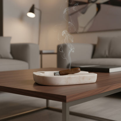 Marble Cigar Ashtray – Grey Natural Stone Luxury Handmade Ashtray