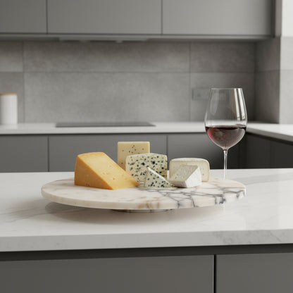 Marble Tray – Calacatta Viola Natural Stone Serving Tray (19x40x4 cm) Luxury Decorative Stand