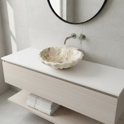 Marble Sink – Luxury Stone Sink Shell Bathroom Basin (45x45x15 cm)