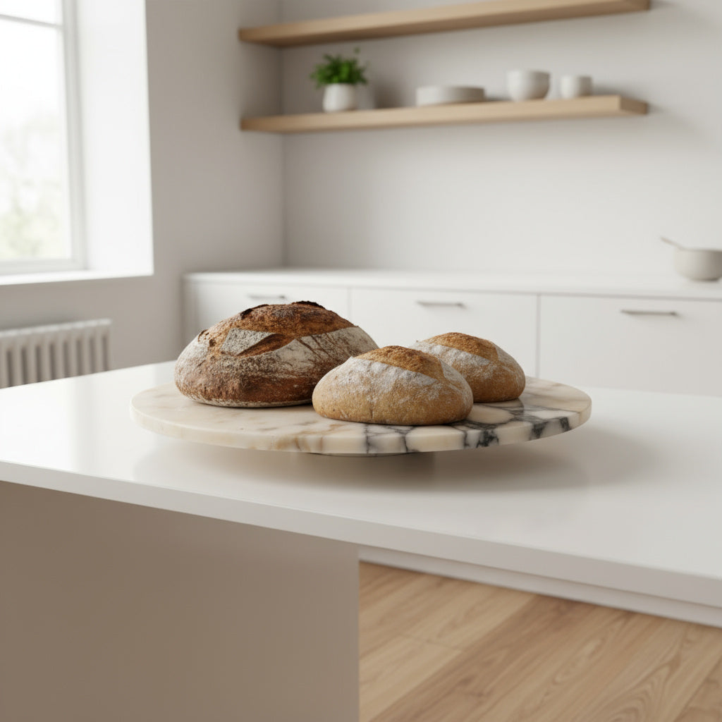 Marble Tray – Calacatta Viola Natural Stone Serving Tray (19x40x4 cm) Luxury Decorative Stand