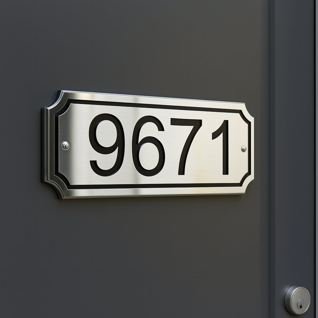 Modern Metal Door Number Plate – House Address Plaque for Front Door & Exterior Wall