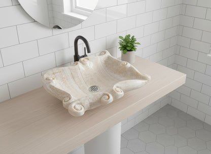 Natural Marble Sink | Luxury Bathroom Basin 19x24 inches USA | Handcrafted Stone Vessel Sink