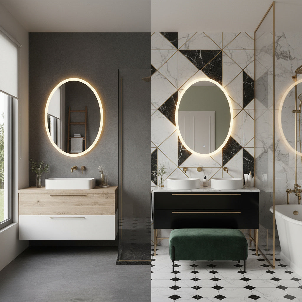 LED Bathroom Mirror – Oval Backlit Vanity Mirror, Modern Lighted Wall Mirror