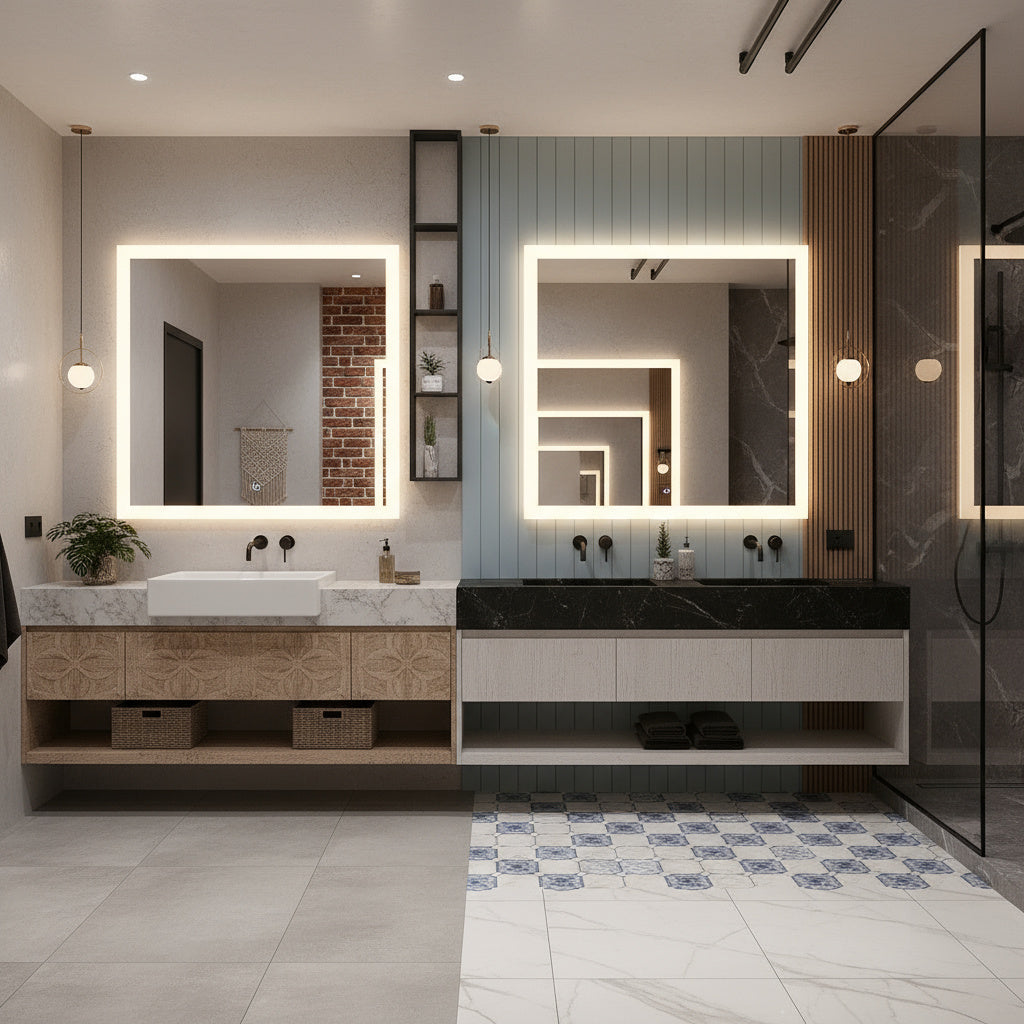 LED Wall Mirror – Modern Square Backlit Vanity Mirror, Luxury Lighted Mirror