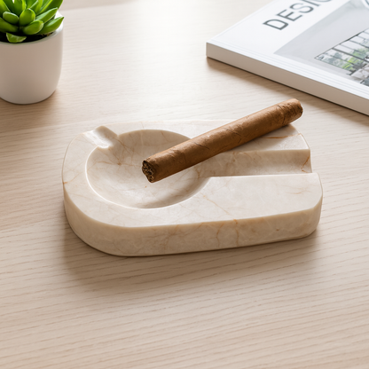 Marble Cigar Ashtray – Grey Natural Stone Luxury Handmade Ashtray