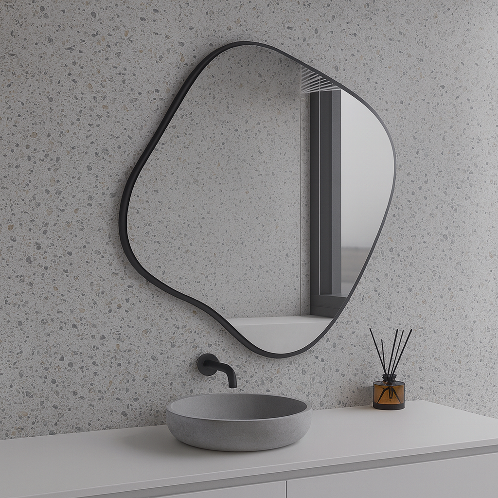 Modern Abstract Wall Mirror – Artistic Bathroom & Living Room Mirror