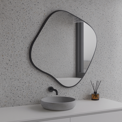 Modern Abstract Wall Mirror – Artistic Bathroom & Living Room Mirror