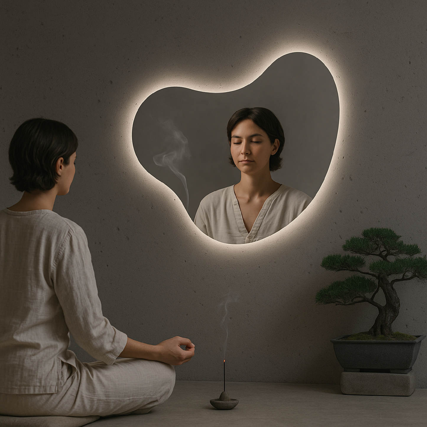 LED Bathroom Mirror Irregular Shape – Modern Asymmetrical Backlit Wall Mirror