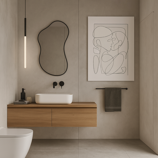 Wavy Wall Mirror – Modern Irregular Blob Mirror with Black Frame