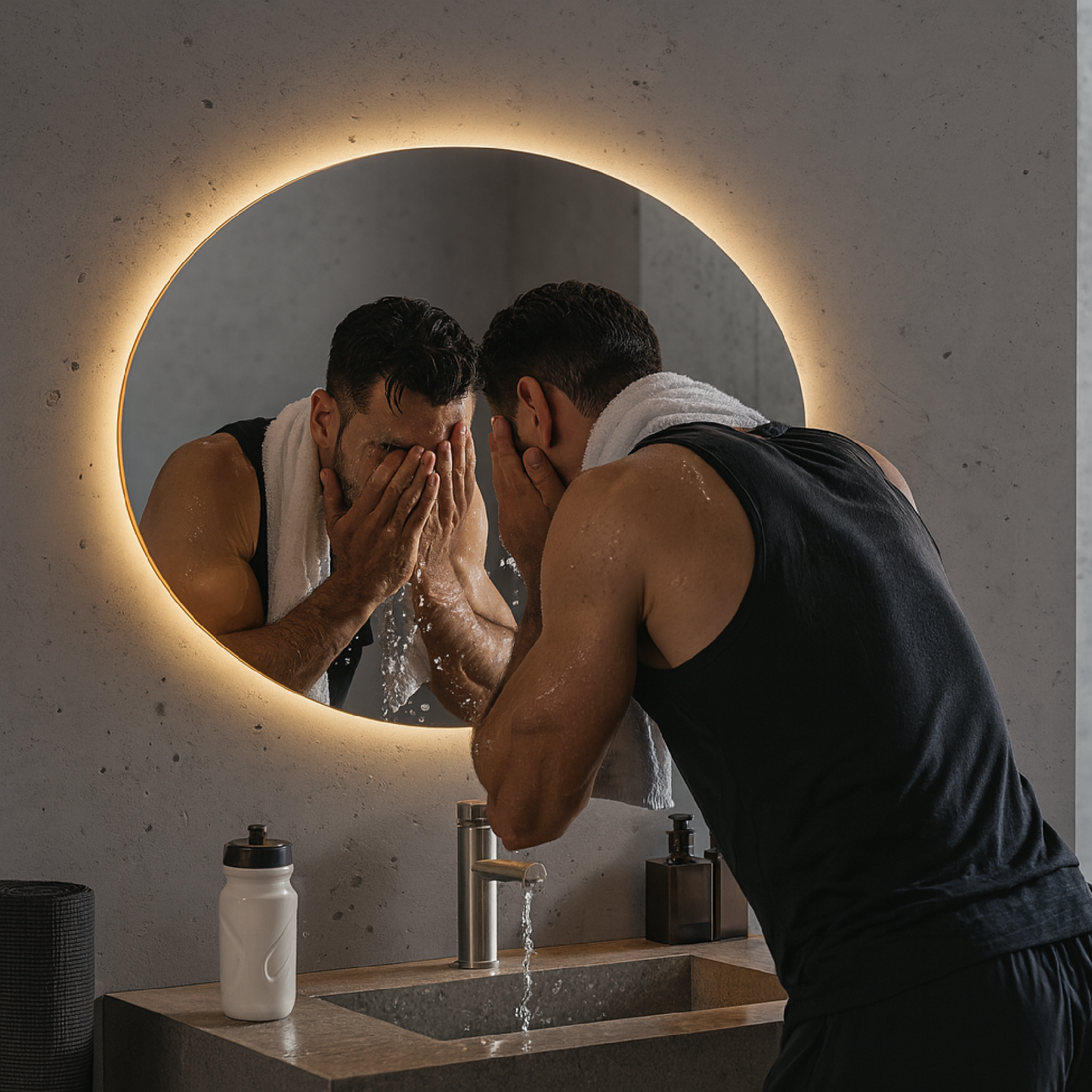 LED Bathroom Mirror Oval – Modern Backlit Vanity Wall Mirror with Dimmable Light