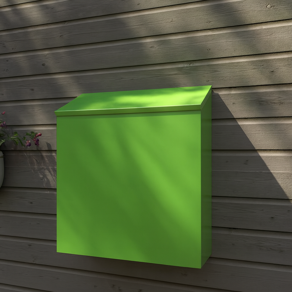 Modern Wall-Mount Mailbox with House Numbers – Minimal Exterior Address Box for Curb Appeal