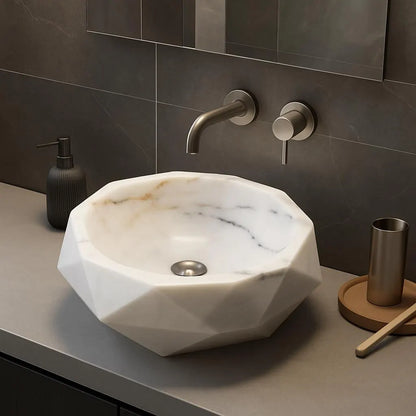 Modern Marble Vessel Sink 42x42x14 cm