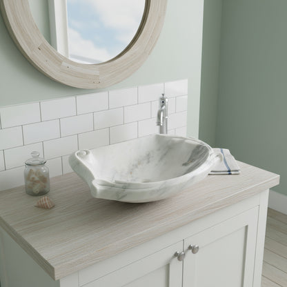Luxury Marble Vessel Sink – Hand-Carved Natural Stone Bathroom Basin, Modern Vanity Bowl 23.6"x17.7"x5.9" (60x45x15 cm),