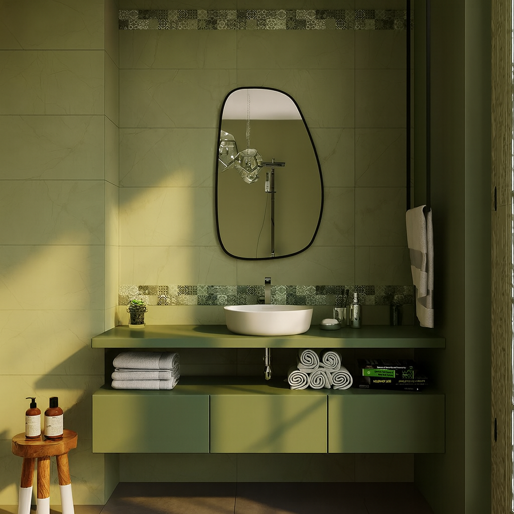 Irregular Wall Mirror – Modern Organic Mirror with Black Frame