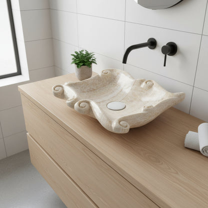 Natural Marble Sink | Luxury Bathroom Basin 19x24 inches USA | Handcrafted Stone Vessel Sink