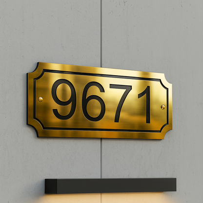 Modern Metal Door Number Plate – House Address Plaque for Front Door & Exterior Wall