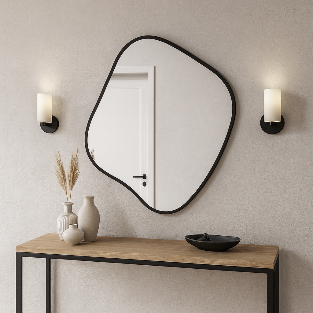 Modern Abstract Wall Mirror – Artistic Bathroom & Living Room Mirror