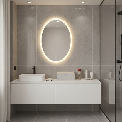 LED Bathroom Mirror – Oval Backlit Vanity Mirror, Modern Lighted Wall Mirror