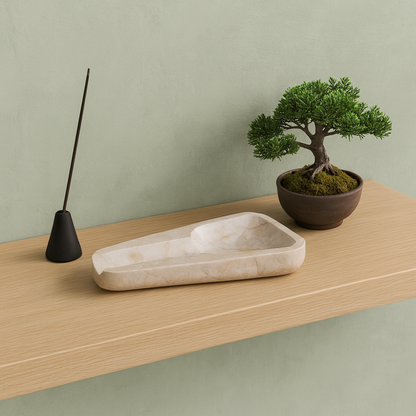 Marble Ashtray – Grey Natural Stone Cigar & Cigarette Holder | Hand-Carved Luxury Ashtray