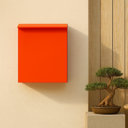 Modern Wall-Mount Mailbox with House Numbers – Minimal Exterior Address Box for Curb Appeal
