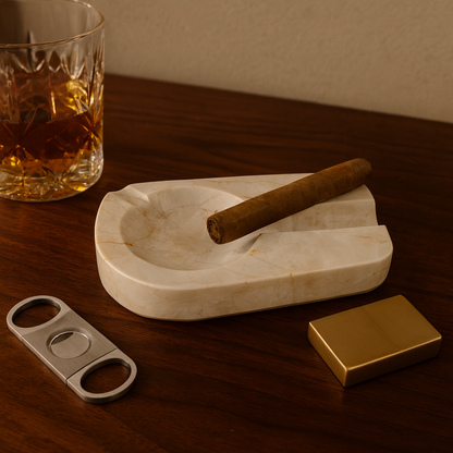 Marble Cigar Ashtray – Grey Natural Stone Luxury Handmade Ashtray