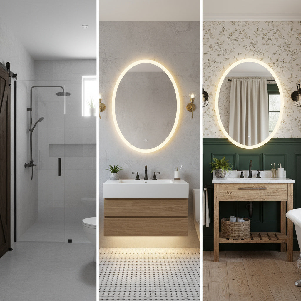 LED Bathroom Mirror – Oval Backlit Vanity Mirror, Modern Lighted Wall Mirror