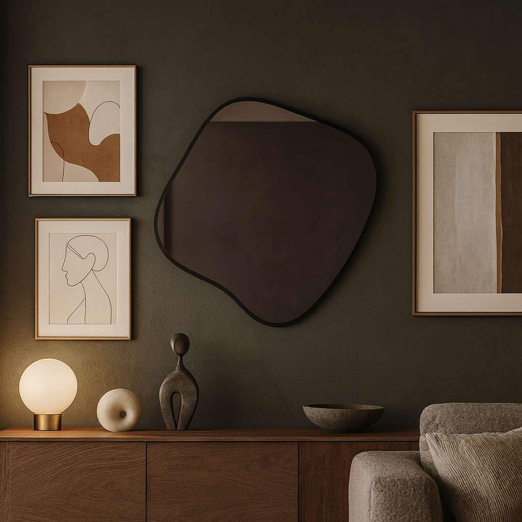 Modern Abstract Wall Mirror – Artistic Bathroom & Living Room Mirror