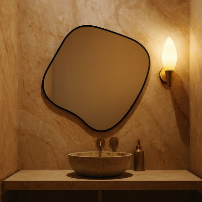Modern Abstract Wall Mirror – Artistic Bathroom & Living Room Mirror