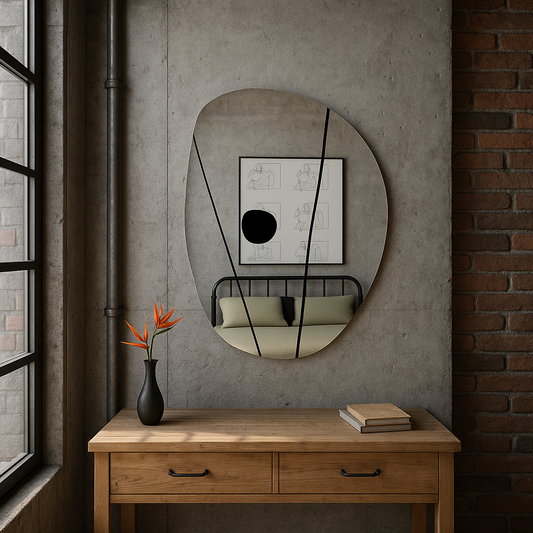 Irregular Wall Mirror – Modern Frameless Asymmetrical Mirror for Bathroom Vanity