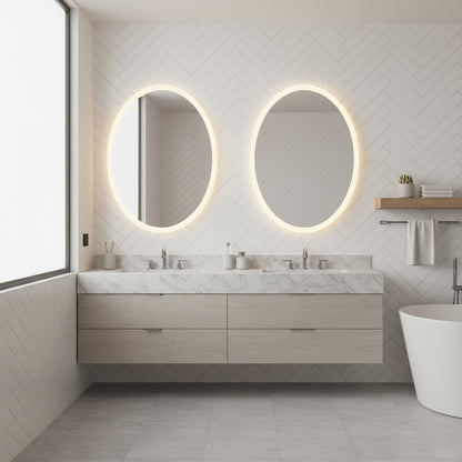 LED Bathroom Mirror – Oval Backlit Vanity Mirror, Modern Lighted Wall Mirror