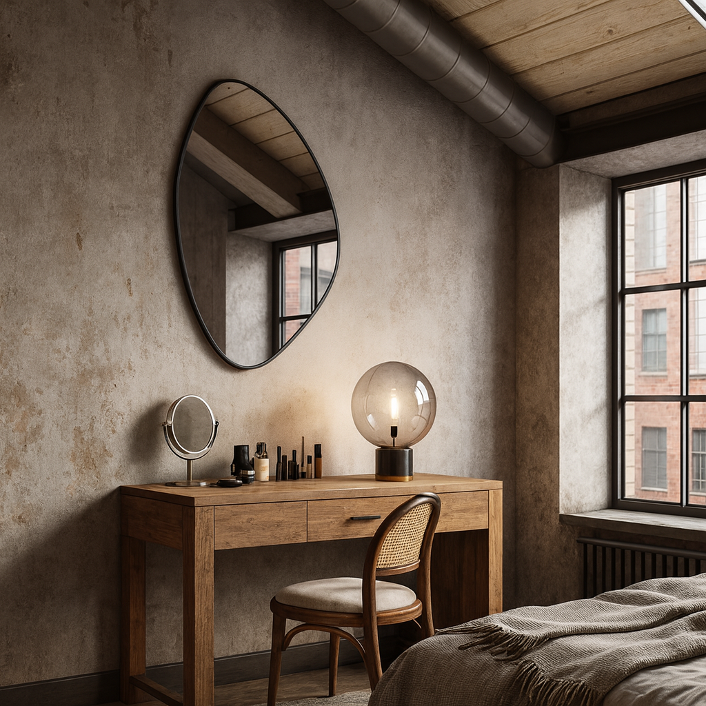 Modern Irregular Wall Mirror – Organic Shape Black Frame Mirror for Living Room & Entryway