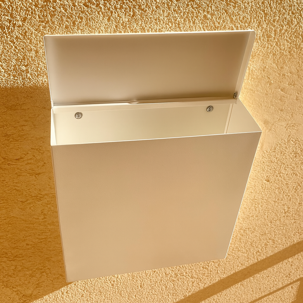 Modern Wall-Mount Mailbox with House Numbers – Minimal Exterior Address Box for Curb Appeal