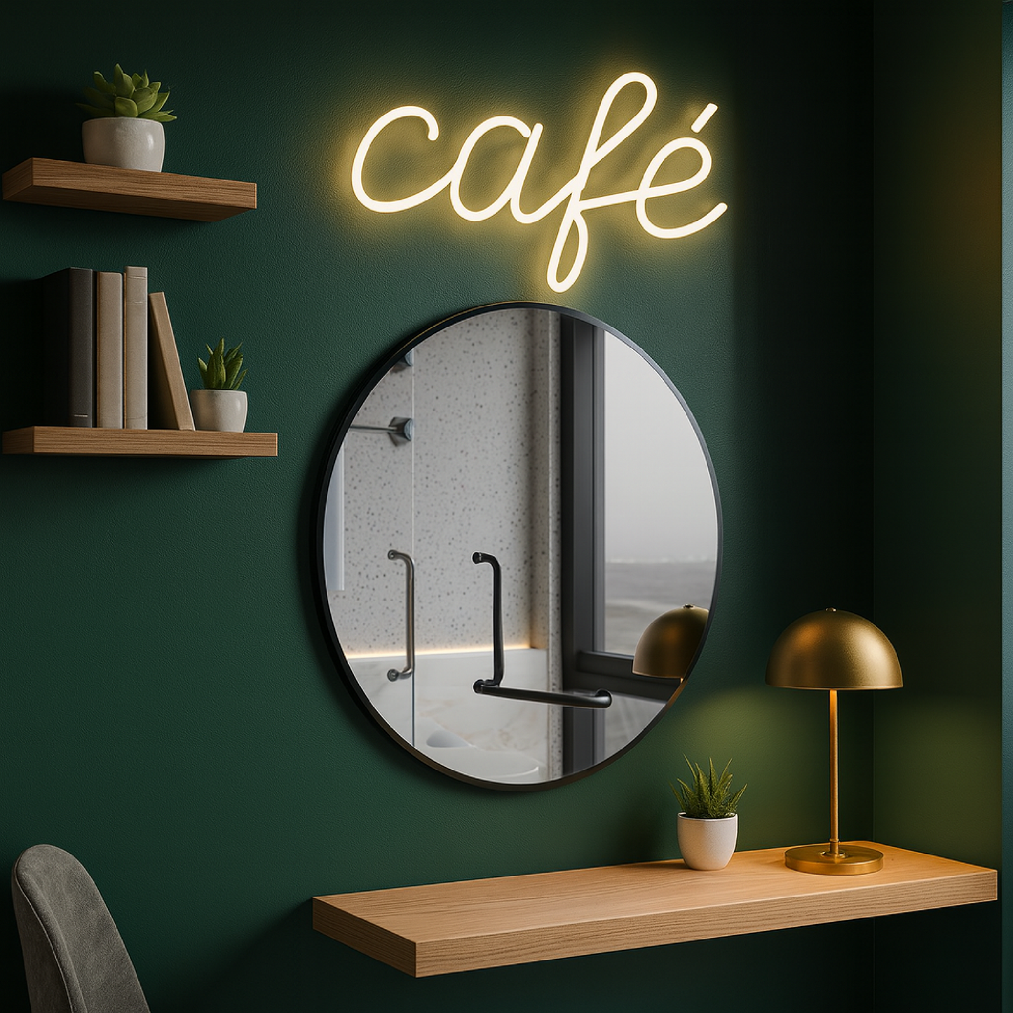 Round Wall Mirror – Modern Black Frame Mirror for Living Room & Entryway