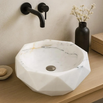 Modern Marble Vessel Sink 42x42x14 cm