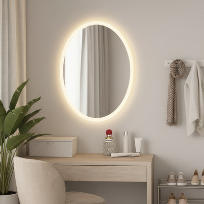 LED Bathroom Mirror – Oval Backlit Vanity Mirror, Modern Lighted Wall Mirror