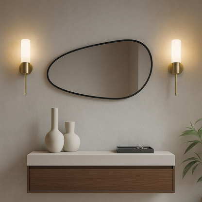 Asymmetrical Black Wall Mirror – Modern Irregular Bathroom Mirror